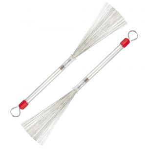 L206 Balais de batterie manche plastique transparent, extrémité à boucle