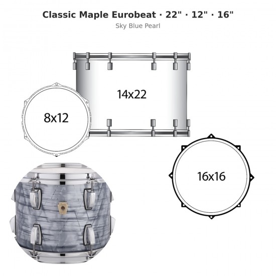 3 fûts Classic Maple Eurobeat 22" -...