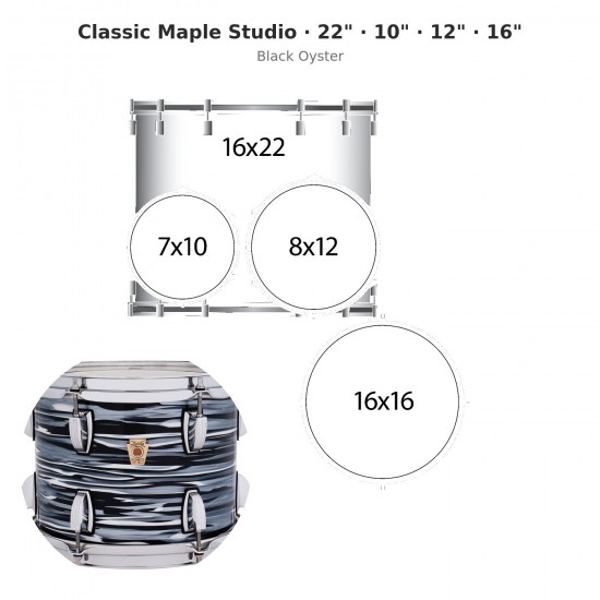4 fûts Classic Maple Studio 22" -...