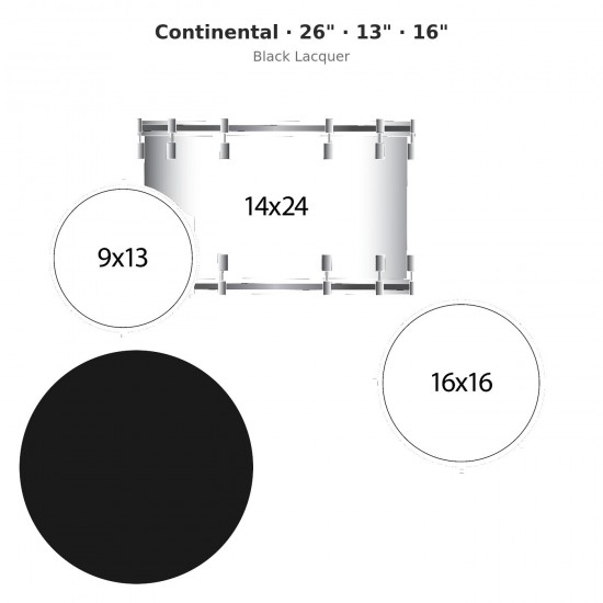 3 fûts Continental 26" - Black Lacquer