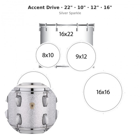 Kit complet 5 fûts Accent Drive 22" -...