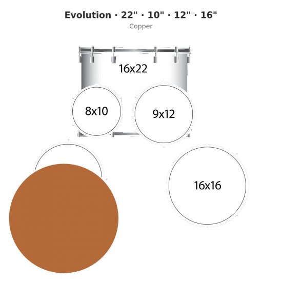 Evolution 5-piece shell pack 22" with...