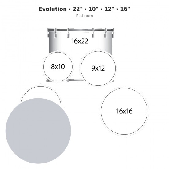 5 fûts Evolution 22" avec hardware -...
