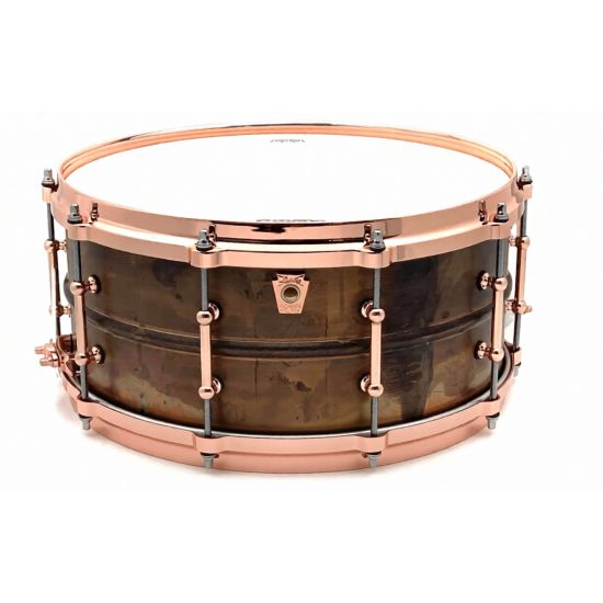 LC663TC Copper Phonic snare drum 14" x 6.5" tube lugs, raw shell - Natural copper