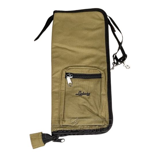 Housse à baguettes - Olive, logo script noir