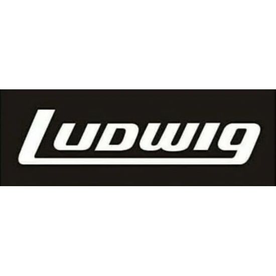 P4062W Ludwig block logo decal 2" x 5.5" - White