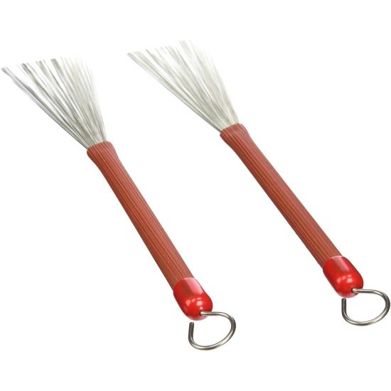 L191 Drum brushes red grooved handle, loop end