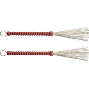 L190 Drum brushes red ribbed handle, loop end