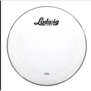 LW1222P3SWV Peau de résonance grosse caisse 22" Remo Powerstroke 3 - Blanc lisse, logo cursif