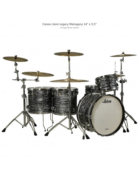 LS9081Q Caisse claire Legacy Mahogany Jazz Fest 14" x 5,5" Wraptite - Vintage Black Oyster