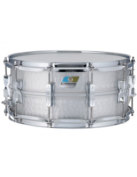 LM405K Acrolite snare drum 14" x 6.5" hammered shell, 10 lugs - Aluminum