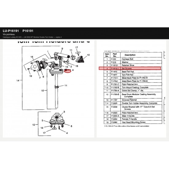 P16191 Ball end set screw, plated and...