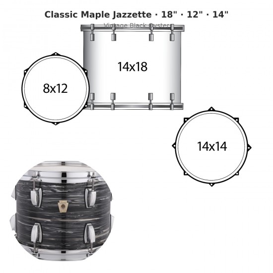 3 fûts Classic Maple Jazzette 18"...