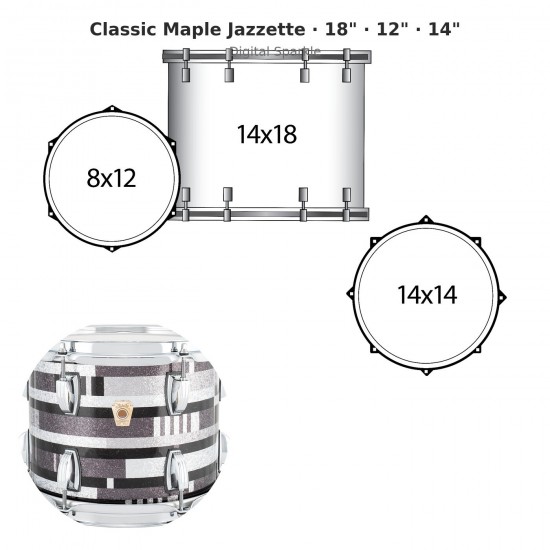 Classic Maple Jazzette 3-piece shell...