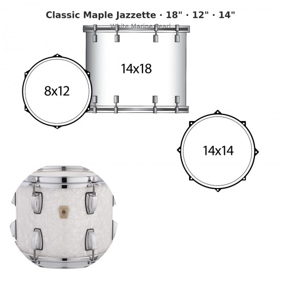 Classic Maple Jazzette 3-piece shell...