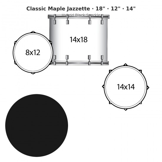 Classic Maple Jazzette 3-piece shell...