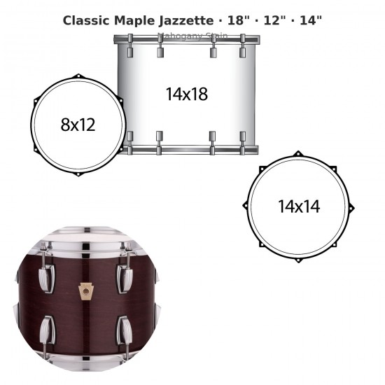 3 fûts Classic Maple Jazzette 18"...