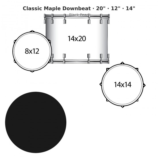 3 fûts Classic Maple Downbeat 20"...