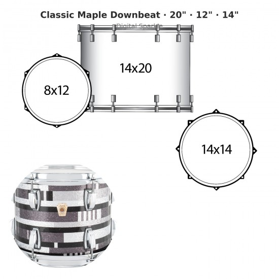 Classic Maple Downbeat 3-piece shell...