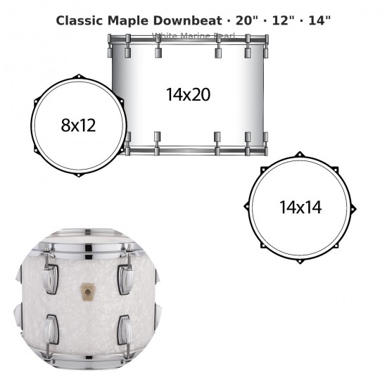 3 fûts Classic Maple Downbeat 20"...