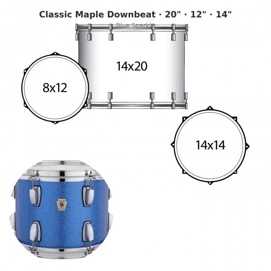 3 fûts Classic Maple Downbeat 20"...