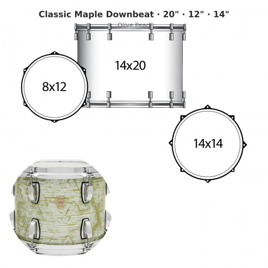 3 fûts Classic Maple Downbeat 20"...