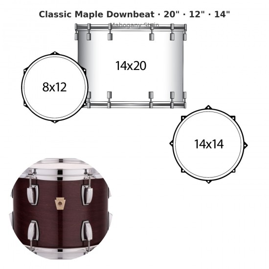 Classic Maple Downbeat 3-piece shell...