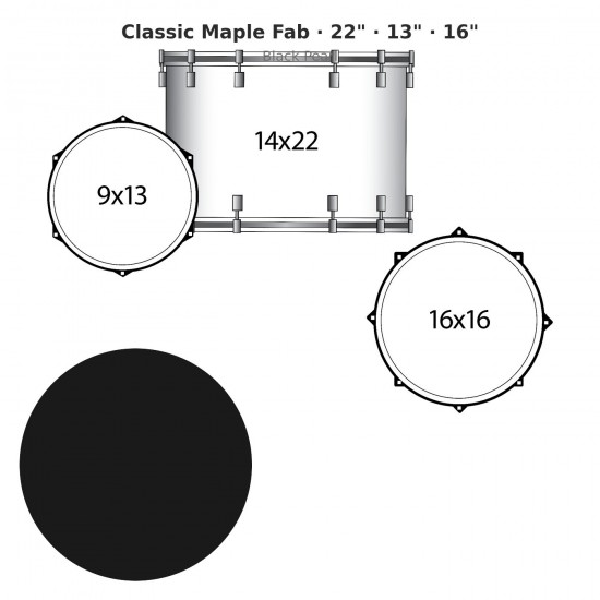 3 fûts Classic Maple Fab 22" Wraptite...