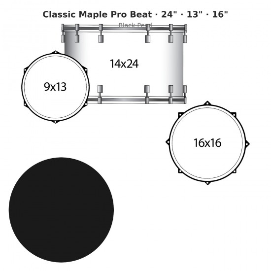 3 fûts Classic Maple Pro Beat 24"...