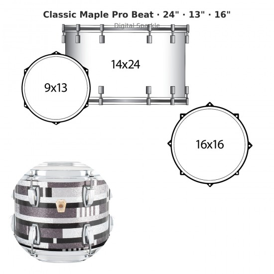 Classic Maple Pro Beat 3-piece shell...