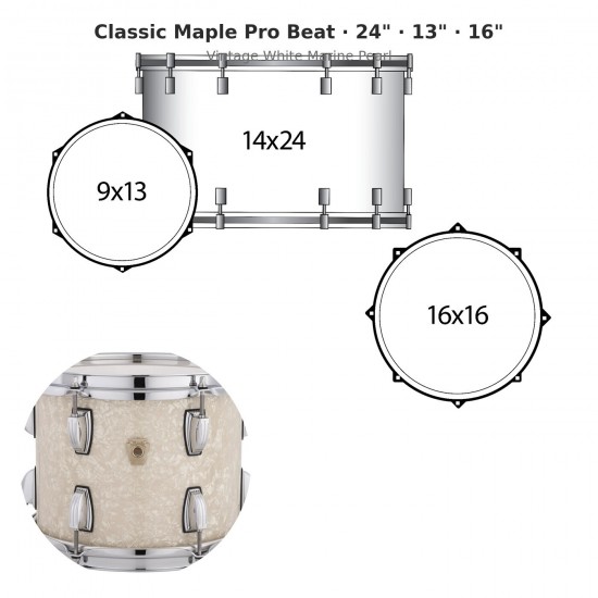 Classic Maple Pro Beat 3-piece shell...