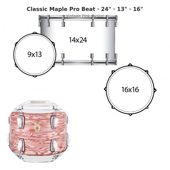 3 fûts Classic Maple Pro Beat 24"...