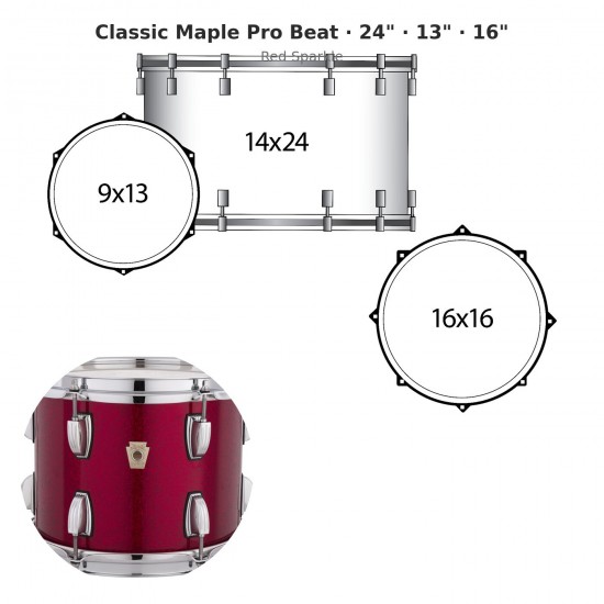 Classic Maple Pro Beat 3-piece shell...