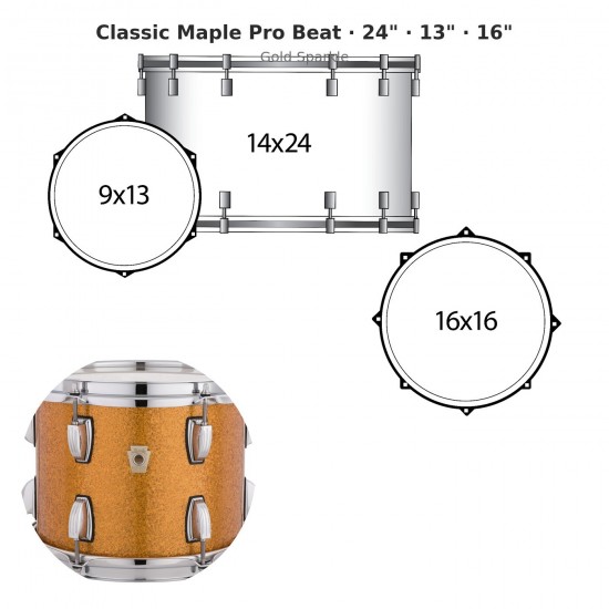 Classic Maple Pro Beat 3-piece shell...