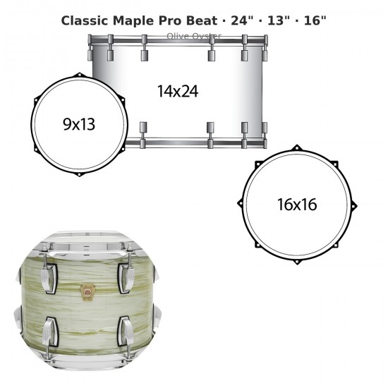3 fûts Classic Maple Pro Beat 24"...