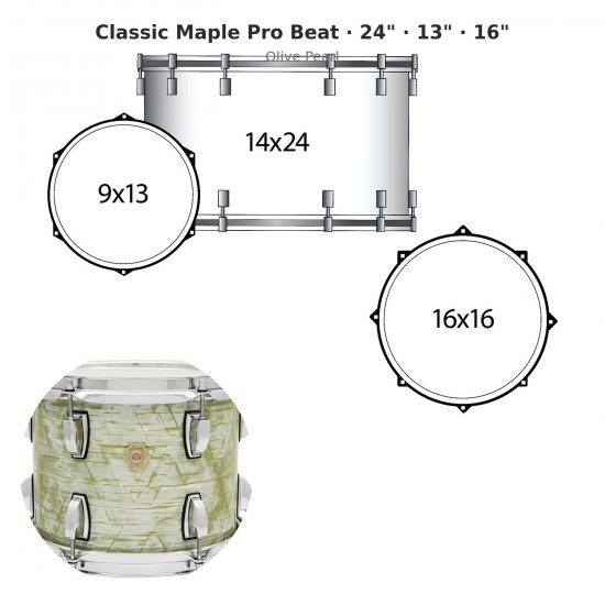 Classic Maple Pro Beat 3-piece shell...