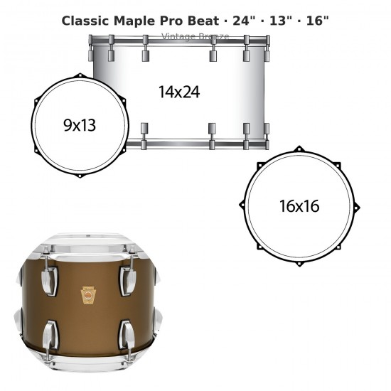 Classic Maple Pro Beat 3-piece shell...