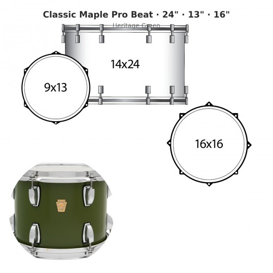 3 fûts Classic Maple Pro Beat 24"...