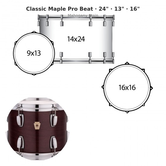 3 fûts Classic Maple Pro Beat 24"...