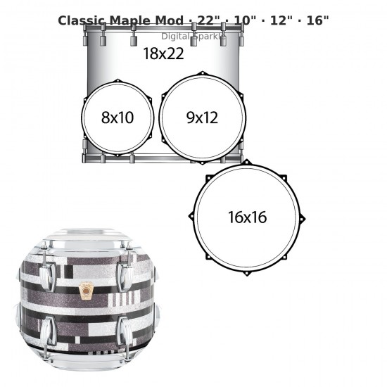 4 fûts Classic Maple Mod 22" Wraptite...