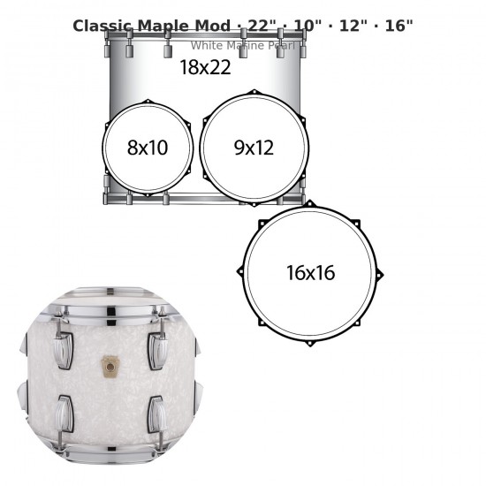 4 fûts Classic Maple Mod 22" Wraptite...