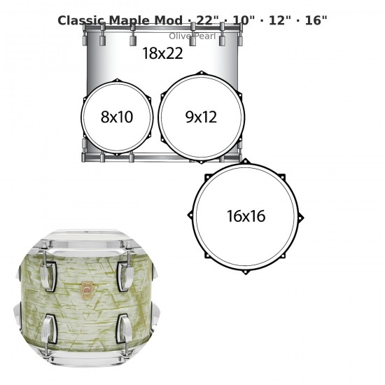4 fûts Classic Maple Mod 22" Wraptite...