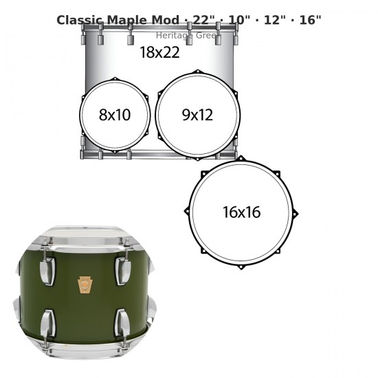 4 fûts Classic Maple Mod 22" Imperial...