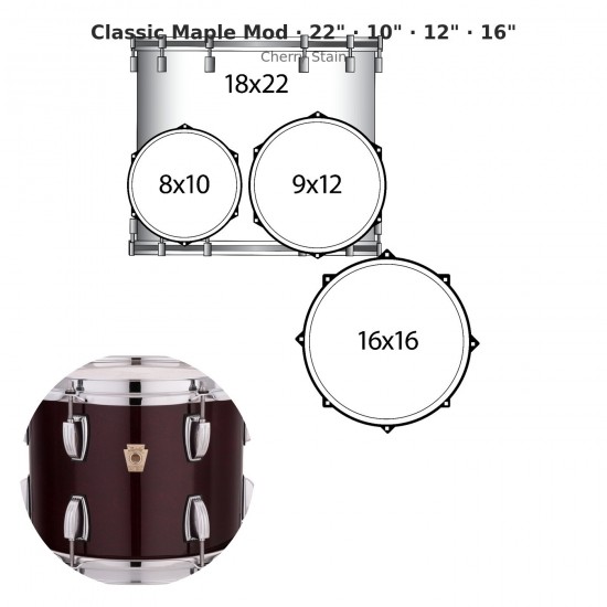 4 fûts Classic Maple Mod 22" Lacquer...