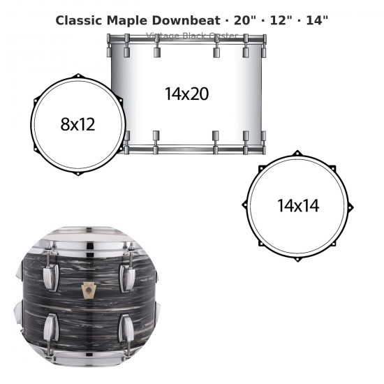 Classic Maple Downbeat 3-piece shell...