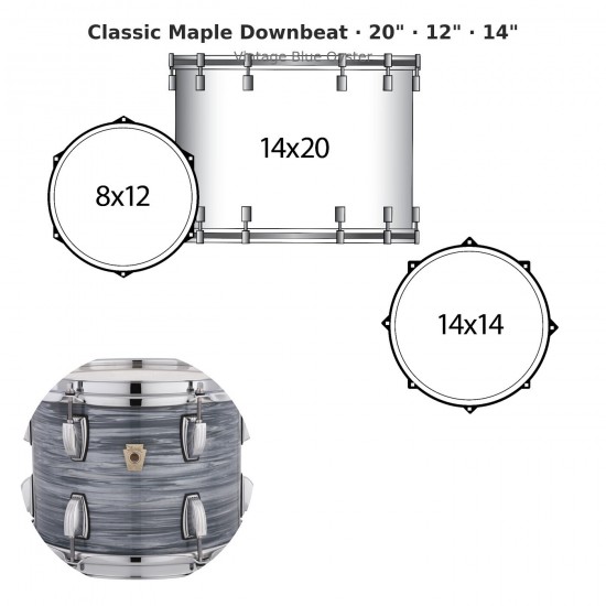 3 fûts Classic Maple Downbeat 20"...