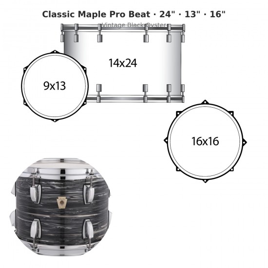 Classic Maple Pro Beat 3-piece shell...
