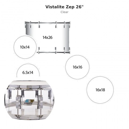 Vistalite Zep 5-piece shell pack 26"...