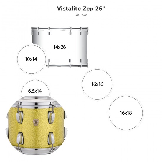 Vistalite Zep 5-piece shell pack 26"...