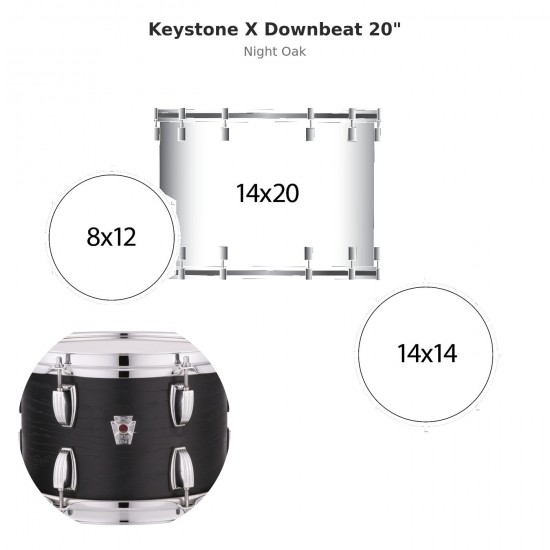 Keystone X Downbeat 3-piece shell...